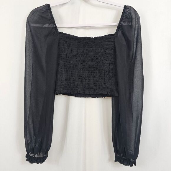 Aritzia Wilfred Smocked Blouse in Black - Size S - Picture 7 of 9